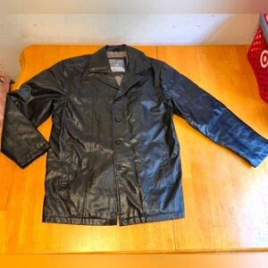 Sleek Black‎ Men's Trench Coat